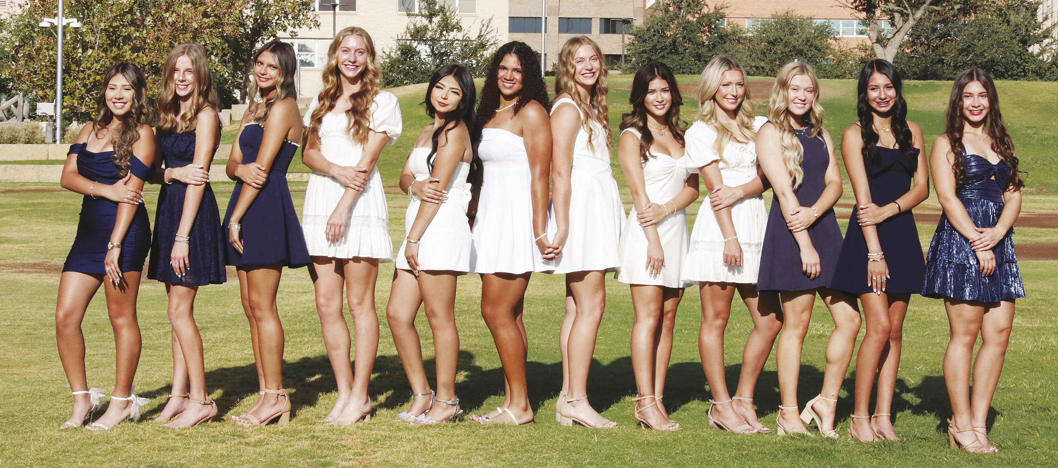 2026 Homecoming Queen Court: Bella Martinez, sophomore duchess; Hannah Bridges, freshman duchess; Hannah Zarate, junior duchess; Mae Savage, senior queen candidate; Emily Perez, senior queen candidate; Angel Smith, senior queen candidate; Brylee Savage, senior queen candidate; Azul Arreola, senior queen candidate; Brighton Savage, senior queen candidate; Mattelyn Kutzner, sophomore duchess; Kirsten Ramos, freshman duchess; and Giselle Velaquez, junior duchess. Photo courtesy, GHS photographer, Aevyn Beaird.