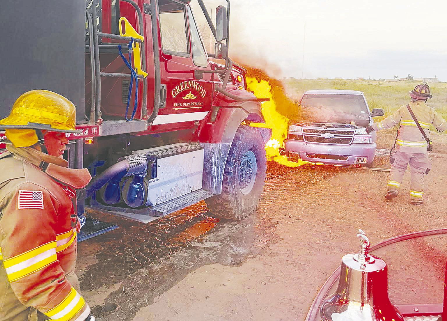 Firefighters with the Greenwood Volunteer Fire Department 