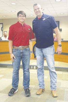High School Principal Nate Bridges presented GHS student Jackson Jerez who represented GHS at the Hugh O'Brian Youth Leadership Conference. Jackson was then selected by the HOBY organization to advance as an ambassador to the World Leadership Congress in Chicago.
