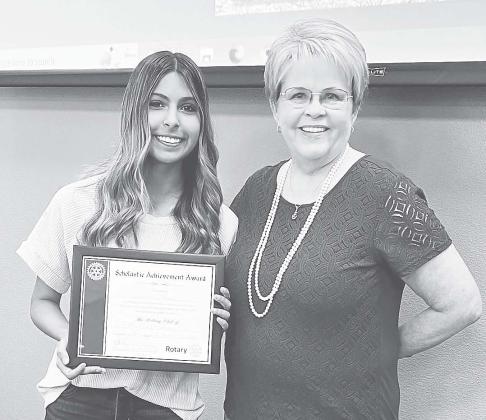 Greenwood High School Senior Victoria Flores was the recipient of the Rotary Club of Midland Scholastic Achievement Award earlier this month.