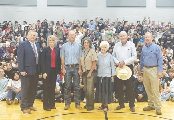 Greenwood Superintendent Elliott surprised Greenwood ISD teacher Mrs. Darla Morrow