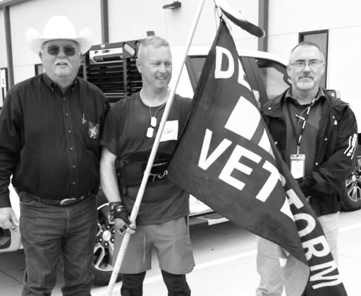 #WalkAcrossTexas, Veteran John Mumby was escorted into Stanton, by Martin County Sheriff Brad Ingram. John stated, “ I had a wonderful time in Stanton!”