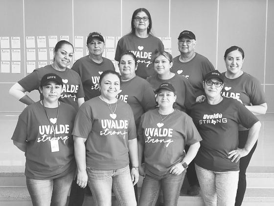 James R. Brooks Middle School cafeteria personnel proudly wore maroon Tuesday.