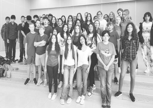 Students from James R. Brooks eighth grade wore maroon on Tuesday showing support for the community of Uvalde.