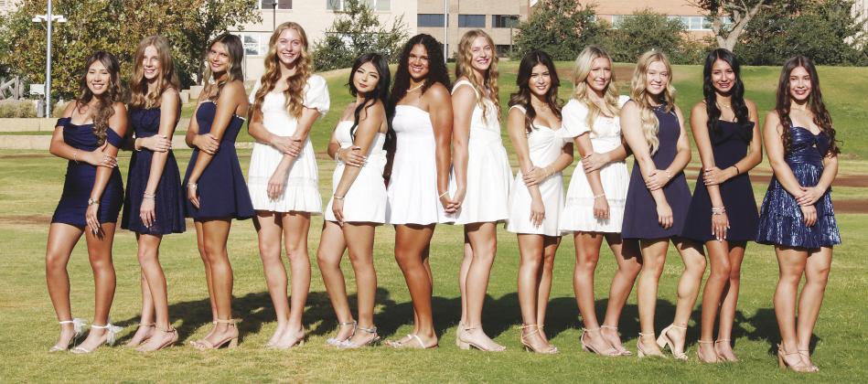 2026 Homecoming Queen Court: Bella Martinez, sophomore duchess; Hannah Bridges, freshman duchess; Hannah Zarate, junior duchess; Mae Savage, senior queen candidate; Emily Perez, senior queen candidate; Angel Smith, senior queen candidate; Brylee Savage, senior queen candidate; Azul Arreola, senior queen candidate; Brighton Savage, senior queen candidate; Mattelyn Kutzner, sophomore duchess; Kirsten Ramos, freshman duchess; and Giselle Velaquez, junior duchess. Photo courtesy, GHS photographer, Aevyn Beaird.