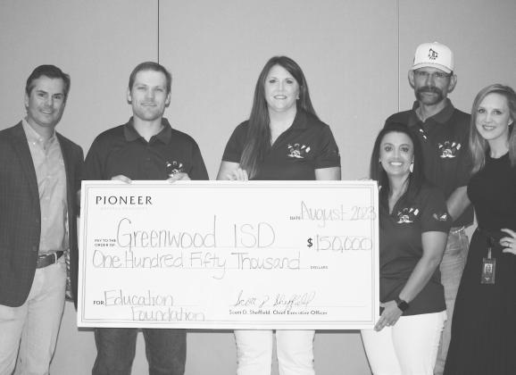 Pioneer Natural Resources made a huge investment in the lives and futures of all students at Greenwood ISD with a donation of $150,000 to the Greenwood ISD Education Fund.