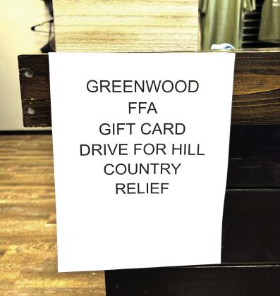 Gift cards for flood victim relief can be dropped off through Monday, July 14 at Brigade Family Fitness on FM 307