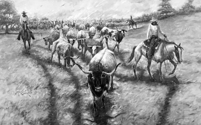 Crossing the Red River on The Chisholm Trail