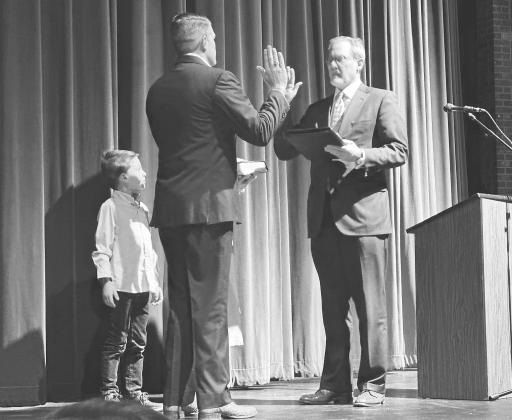 Senator Sparks swore in Aaron Kinsey to the State Board of Education District 15 Representative of Texas at Greenwood High School last week.