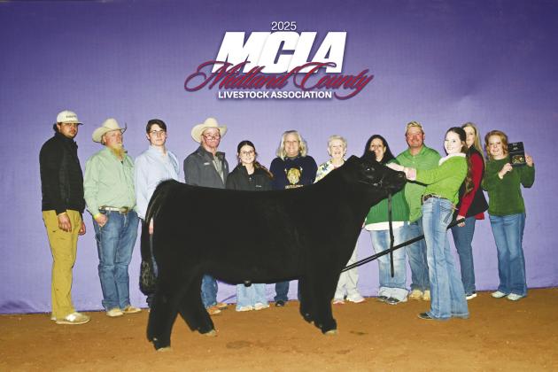 Karlee Robinett received the Senior Showmanship Award at the 2025 Midland County Stock Show.