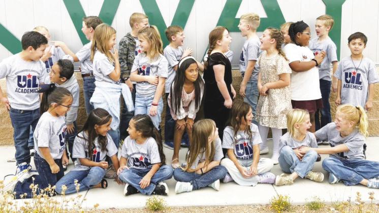 Greenwood Elementary second graders pose for a “silly” photo after competing at the regional UIL academic meet in Monahans, where they placed in every category and took first place overall.