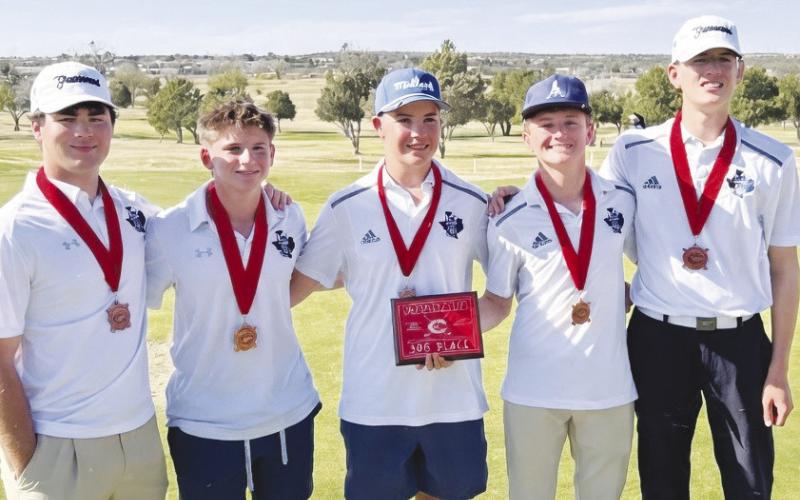 The Greenwood boys golf team finished third at the Coahoma Invitational with a team score of 342. Team members include Owen Agee, Brady Conley, Logan Stringfield, Mason Cochran and Tristan Vickers. Coach Amy Grotjohn said it was the team’s best performance of the season so far as they prepare for the upcoming district tournament.