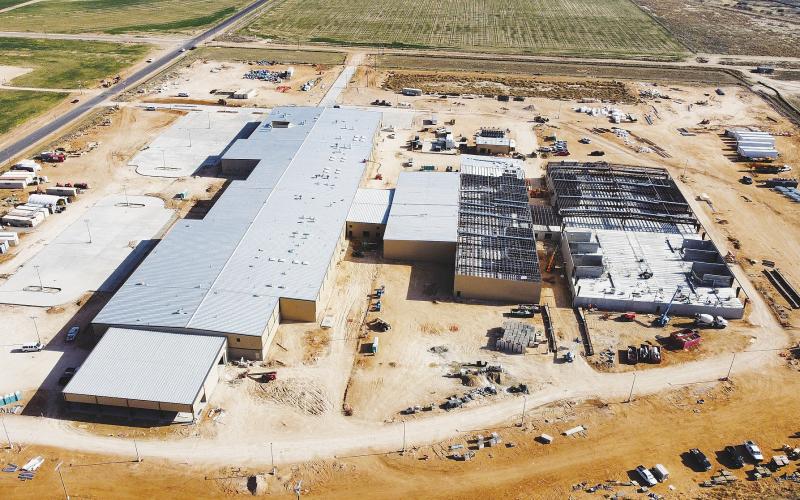 A recent aerial photo provided by Midland County shows progress on the new Midland County Detention Center being built on SCR 1140.