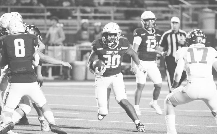 Greenwood senior running back Tylan Booker (30) looks to amke a big impact this week against the Graham Steers. Booker rushed for over 203 yards and three touchdowns against the Sweetwater Mustangs.