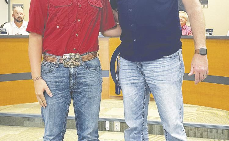 High School Principal Nate Bridges presented GHS student Jackson Jerez who represented GHS at the Hugh O'Brian Youth Leadership Conference. Jackson was then selected by the HOBY organization to advance as an ambassador to the World Leadership Congress in Chicago.