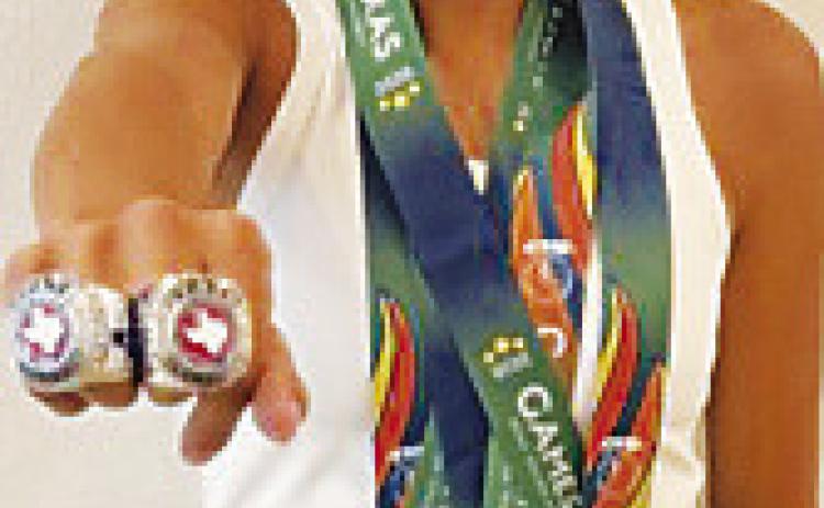 Greenwood eighth grader Maili Ruiz, who runs for the Midland Cheetahs Track Club, won two state titles in the 14-and-under girls division at the 2026 TAAFGames of Texas. She won the 800-meter race in 2 minutes, 22.02 seconds and the 1,600-meter race in 5:09.38. Ruiz also helped her 4x400-meter relay team win a silver medal.