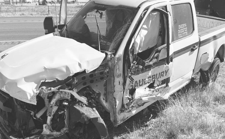 Martin County first responders were dispatched to a wreck on Hwy 349 Tuesday afternoon. The driver of the pick-up crossed four lanes a traffic and hit a motor home. He was transported by AeroCare to Medical Center Hospital in Odessa with life threatening injuries.