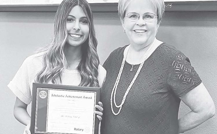 Greenwood High School Senior Victoria Flores was the recipient of the Rotary Club of Midland Scholastic Achievement Award earlier this month.