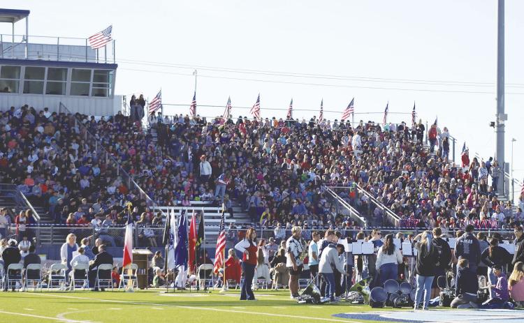 On Nov. 11, Angel Martinez led a group of over 40 high school student council members, numerous teachers, and countless student volunteers from all four campuses to honor veterans in the district-wide Veterans Day Celebration. A united effort from kindergarten to seniors honored the men and women from our community who have served in our Armed Forces as well as their families. The Greenwood teachers, staff, and administration are huge supporters for this event.