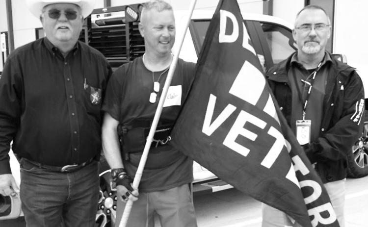 #WalkAcrossTexas, Veteran John Mumby was escorted into Stanton, by Martin County Sheriff Brad Ingram. John stated, “ I had a wonderful time in Stanton!”