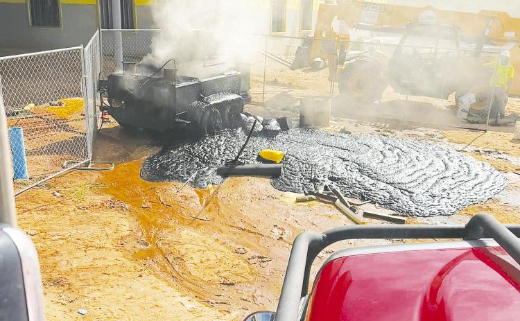 A tar pot trailer used by roofing crews caught fire at the Greenwood High School construction site on FM 1379. Greenwood Volunteer Fire Department firefighters quickly contained the fire.