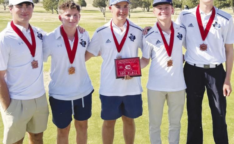 The Greenwood boys golf team finished third at the Coahoma Invitational with a team score of 342. Team members include Owen Agee, Brady Conley, Logan Stringfield, Mason Cochran and Tristan Vickers. Coach Amy Grotjohn said it was the team’s best performance of the season so far as they prepare for the upcoming district tournament.
