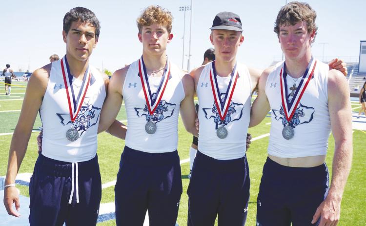 Greenwood’s 4x200 Relay team Nathaniel Romero, Dylan Payton, Ty Box, and Kayden Alford finished second at district and will be running at the Area meet today in Andrews.