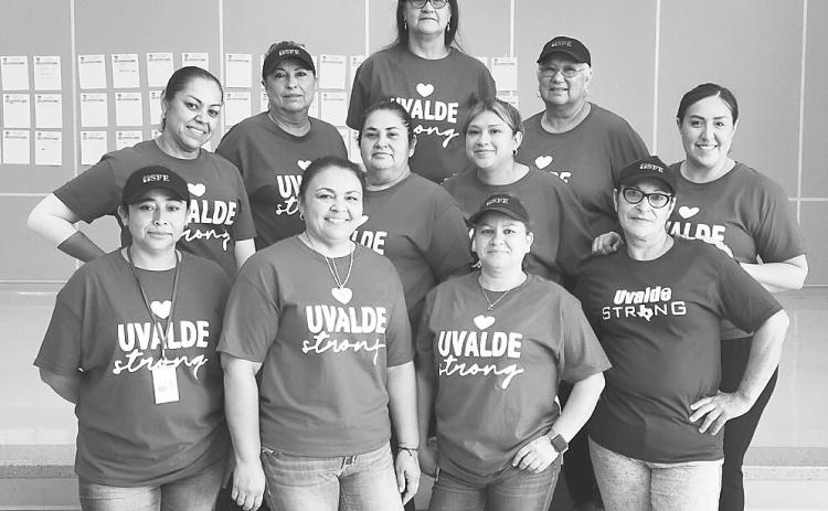James R. Brooks Middle School cafeteria personnel proudly wore maroon Tuesday.