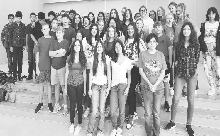Students from James R. Brooks eighth grade wore maroon on Tuesday showing support for the community of Uvalde.