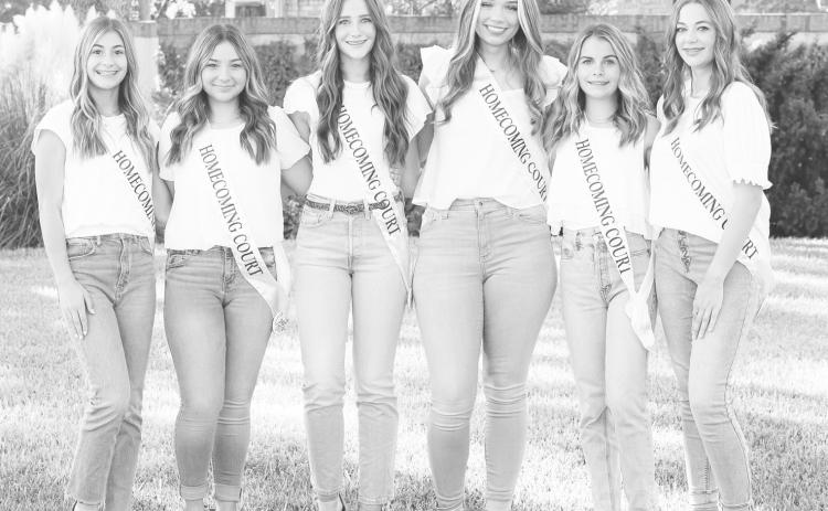 The 2022 Greenwood Homecoming Duchesses are (left to right): Ella Murray, Aubrey Santerelli (Freshmen), McKenna Skelton, Kayla Wilkinson (Juniors), Kinslee Savage, Savanna Glenn (Sophomores).
