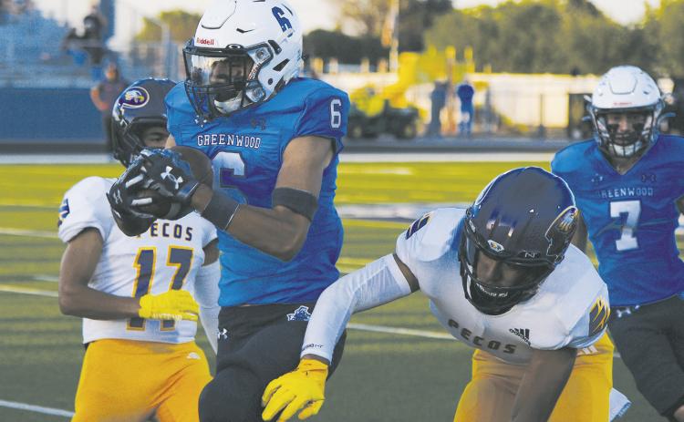 Jasyah Galindo intercepts a pass and runs it back 35 yards of a Greenwood score.