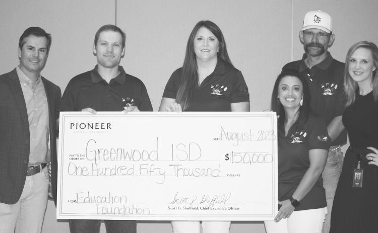 Pioneer Natural Resources made a huge investment in the lives and futures of all students at Greenwood ISD with a donation of $150,000 to the Greenwood ISD Education Fund.