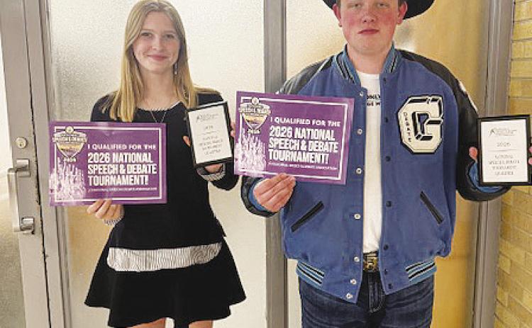 GHS students Abigail Brooks and Keyen Morgan will represent Greenwood at the National Speech &amp; Debate Tournament this summer in Richmond, Virginia.