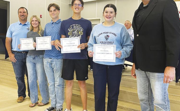 Greenwood High School superintendent’s award winners for first six weeks: 9th Grade: Reese Bingham 10th Grade: Logan Stringfield 11th Grade: Weston Cummings 12th Grade: Lauren White