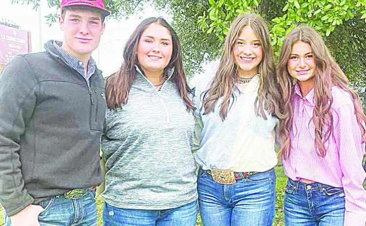 The Greenwood Livestock Judging Team placed 12th at the Texas A&amp;M FFA State CDEs in college station this weekend out of 103 teams Left to right: Addison Fontenot, Karlee Robinett, Tatum Bales, Cade Watkins.
