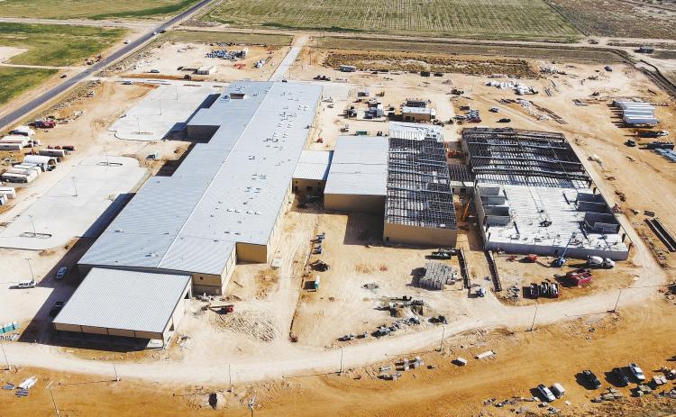 A recent aerial photo provided by Midland County shows progress on the new Midland County Detention Center being built on SCR 1140.