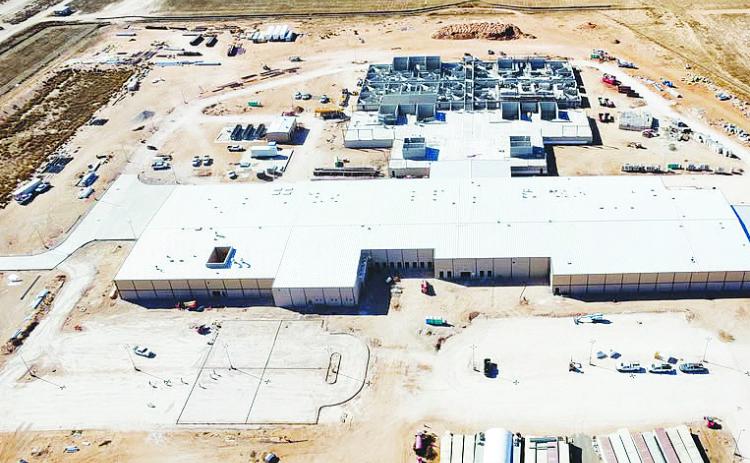 An aerial view shows progress on the new Midland County jail under construction at County Road 1140 and 110 in Greenwood. County officials say the facility is about 65% complete and on track to open by November.
