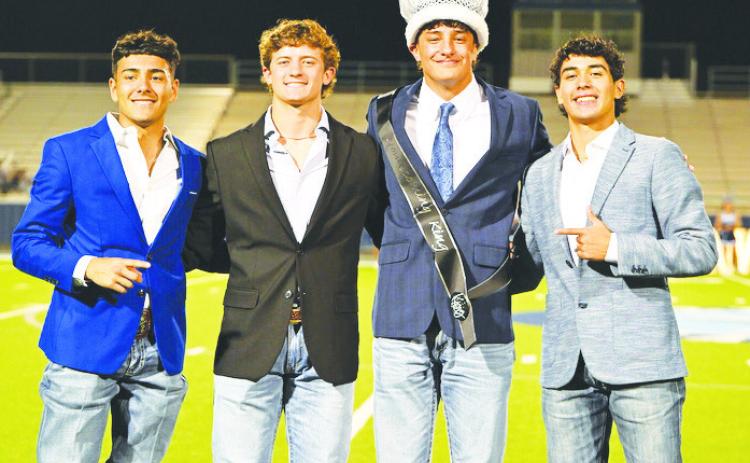 Dakota Underhill is the 2025 Homecoming King. He was crowned last weekend during homecoming festivities. Pictured with Underhill are king nominees Noah Rivas, Dylan Payton, and Nathaniel Romero.