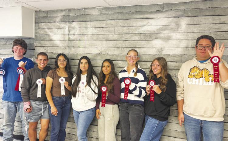 GHS culinary students show off some of the ribbons earned at the Permian Basin Fair.