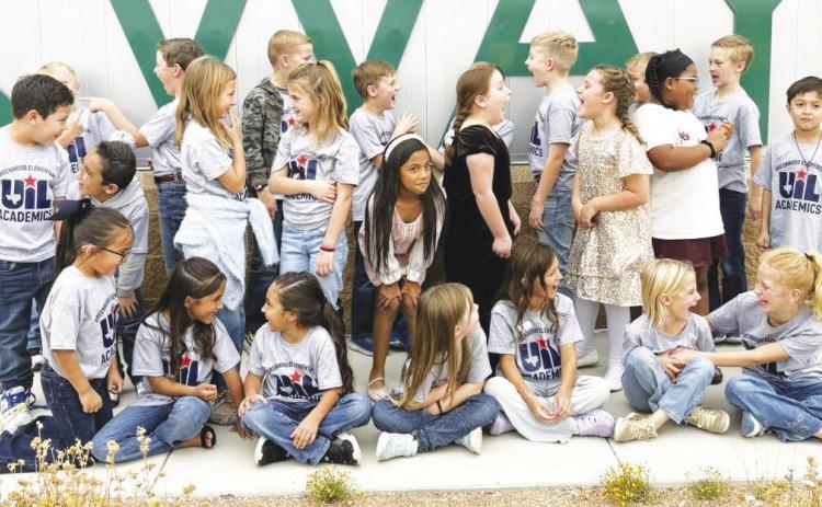 Greenwood Elementary second graders pose for a “silly” photo after competing at the regional UIL academic meet in Monahans, where they placed in every category and took first place overall.